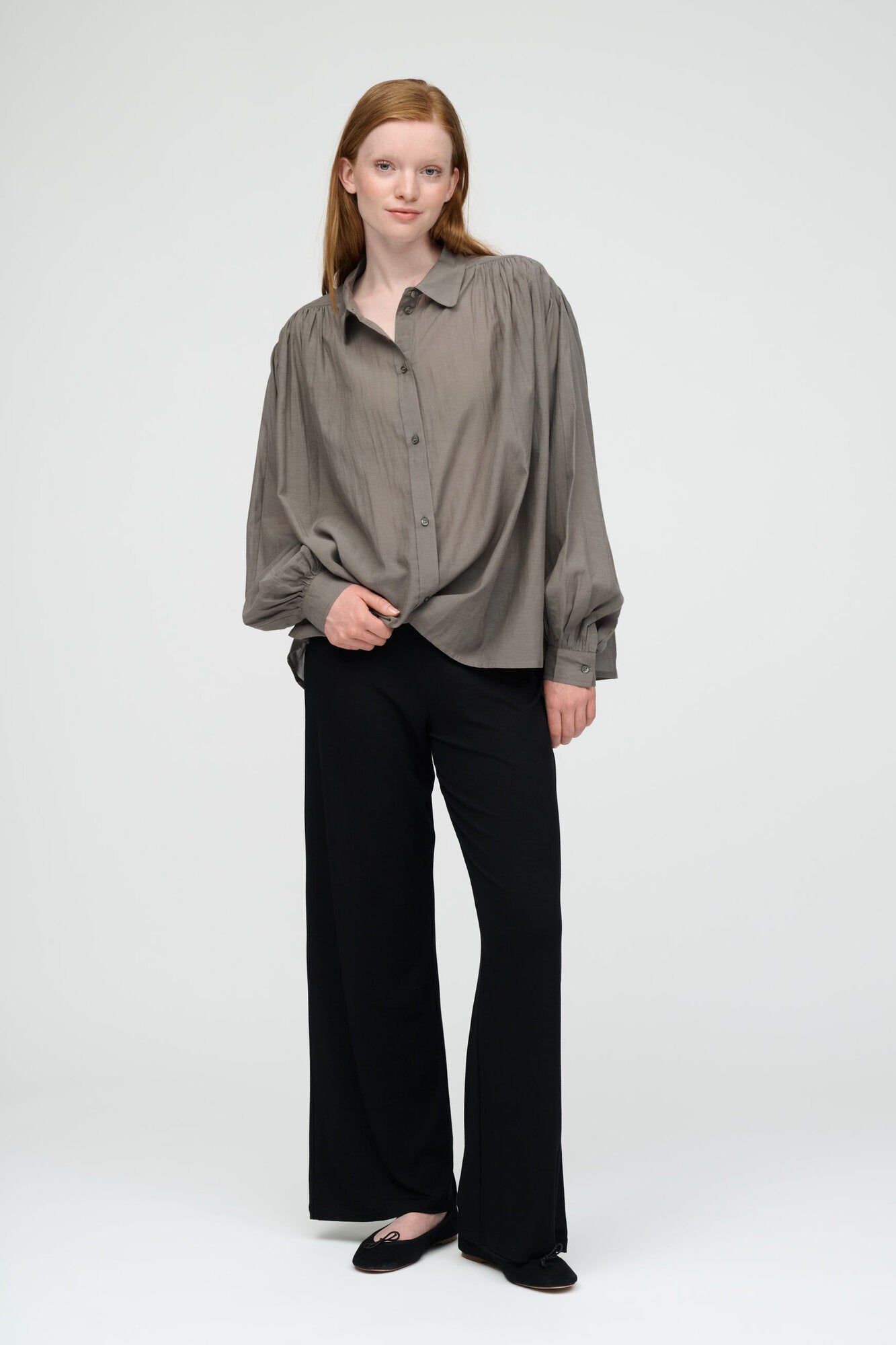 Glow skjortebluse - khaki gray